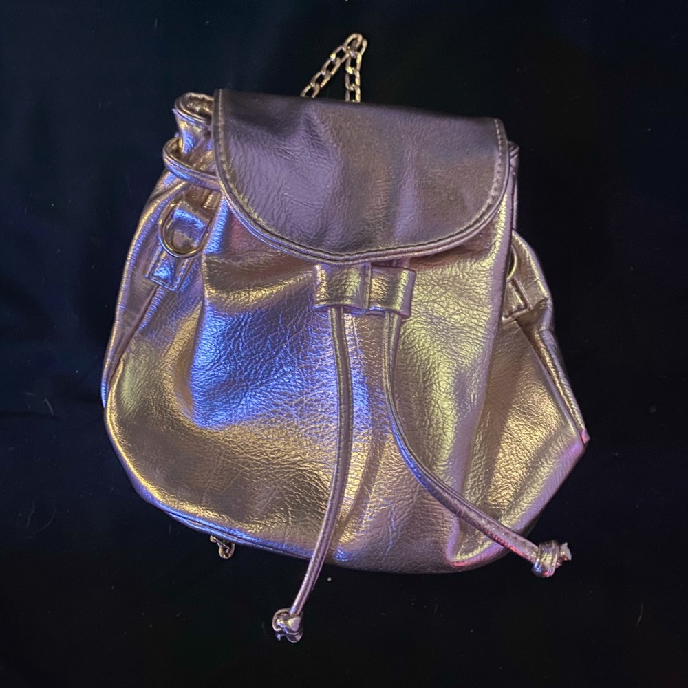Rose gold mini backpack